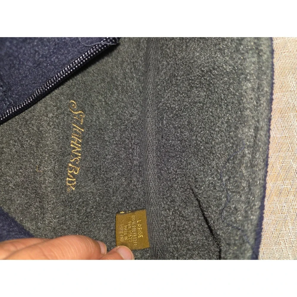 St. John's Bay Navy Blue Quarter Zip Fleece Pullover Mens
